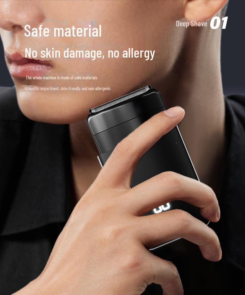 Langwei Electric Shaver 760: Dual-Blade Razor with Digital Display, Adjustable Speed, and Whitening for Bald Heads