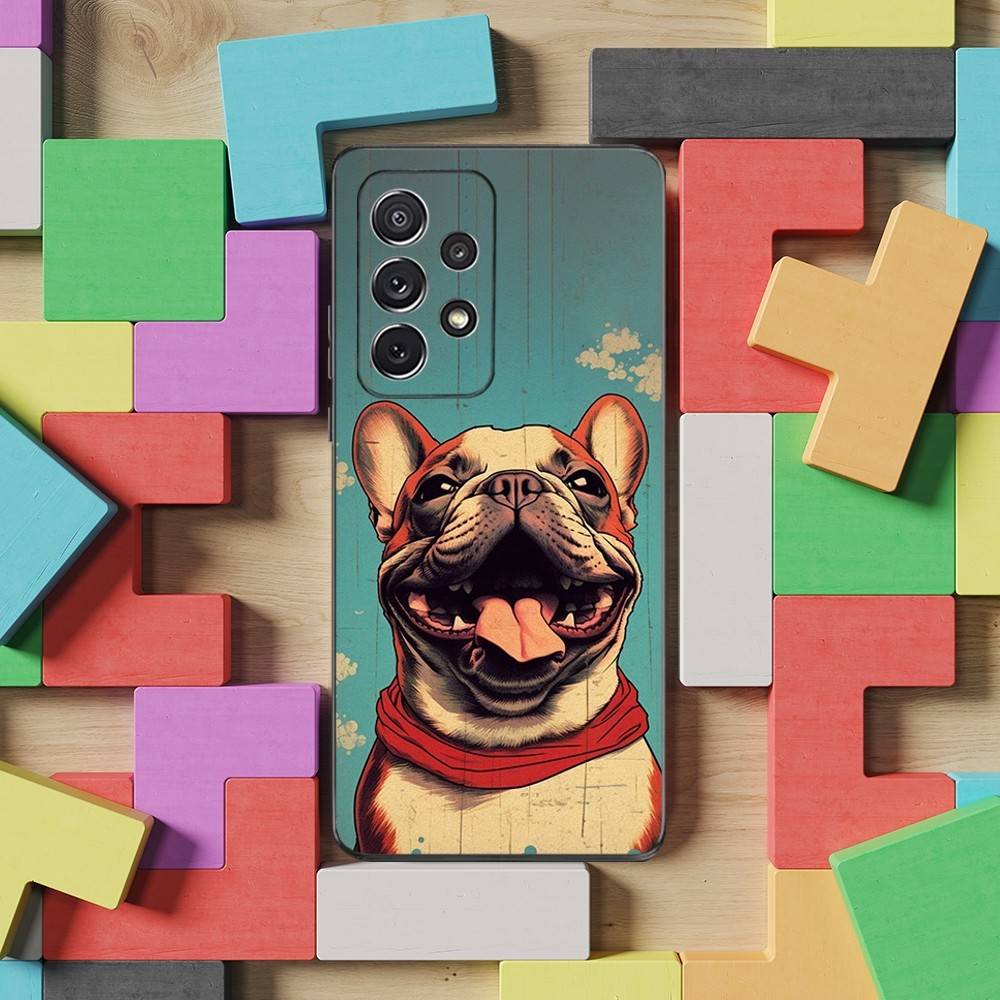French Art Bulldog Dog Case For Samsung S22,S25,S20,S10,Plus,Ultra,S24,S23,FE,S21,S9,Lite,Soft Silicone Black