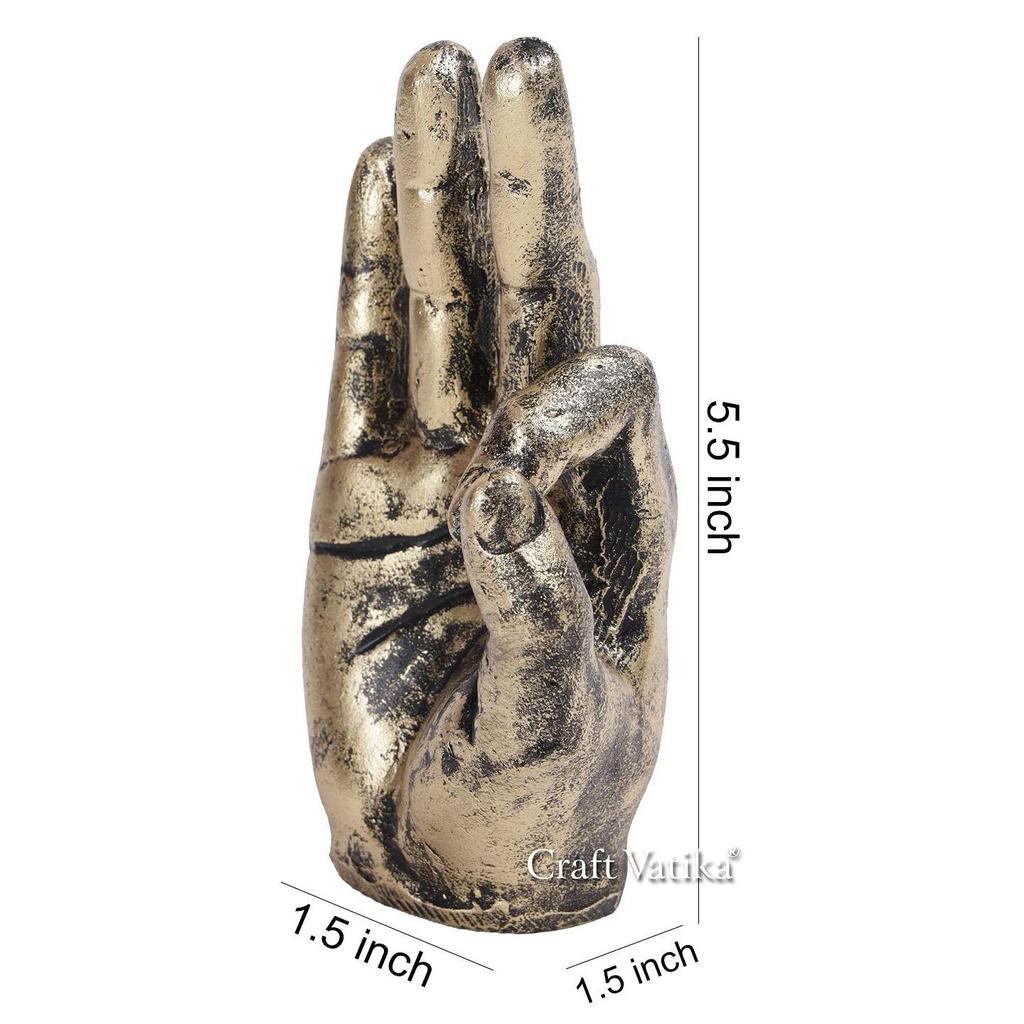 Ok Sign Hand Finger Gesture Showpiece Statue Sculpture for Home Decor Wall Shelf Office Table Desk Decoration