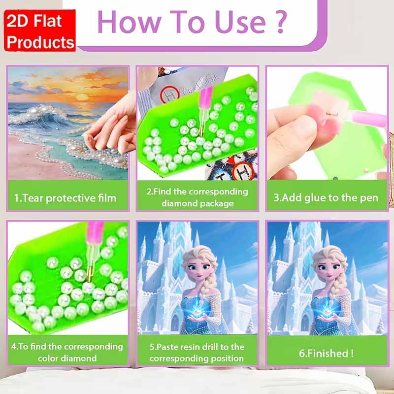 Disney Pearl Painting Frozen Elsa 5D DIY Pearl Picture Crafts for Adults/Beginners Gift Ideas Home Decor