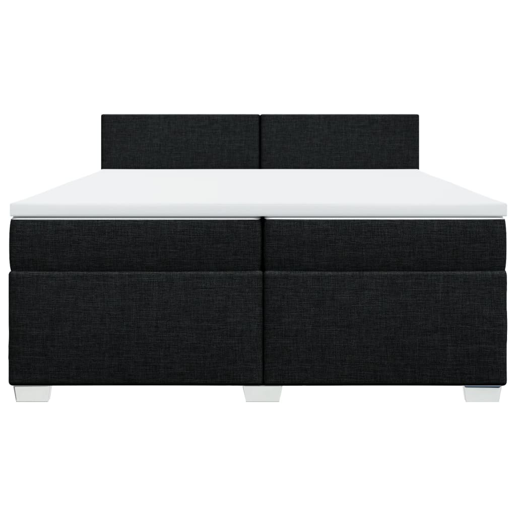 Box Spring Bed with Mattress Black 200x200 Cm Fabric