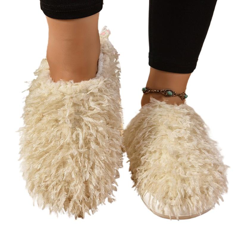 

Модные женские осенние и зимние меховые роскошные меховые тапочки из искусственного меха женские плюшевые теплые домашние хлопковые тапочки домашние тапочки 42-43 бежевый