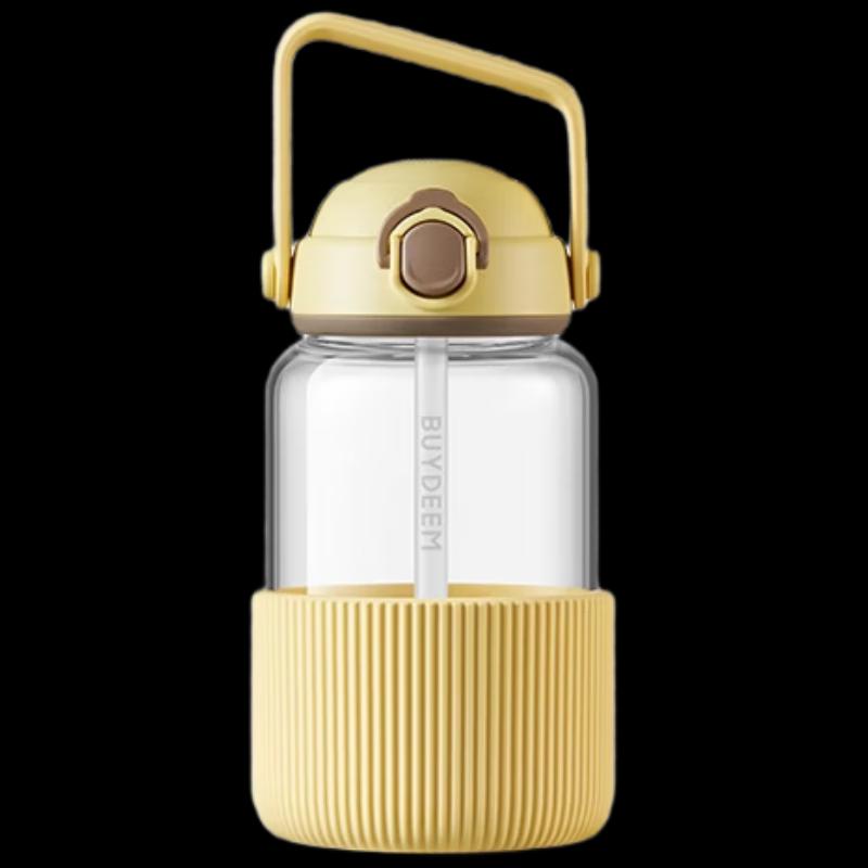 Beiding 1000ML Large Capacity Glass Water Bottle with Straw