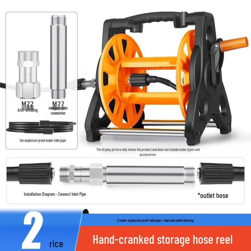 High-Pressure Water Hose Reel & Storage Rack for Car and Household Cleaning
