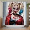 Harley Quinn Pattern Shower Curtain with 12 Hooks, Autumn-Themed Bathroom Decor for Home/Hotel/Apartment Use, Thanksgiving Gif