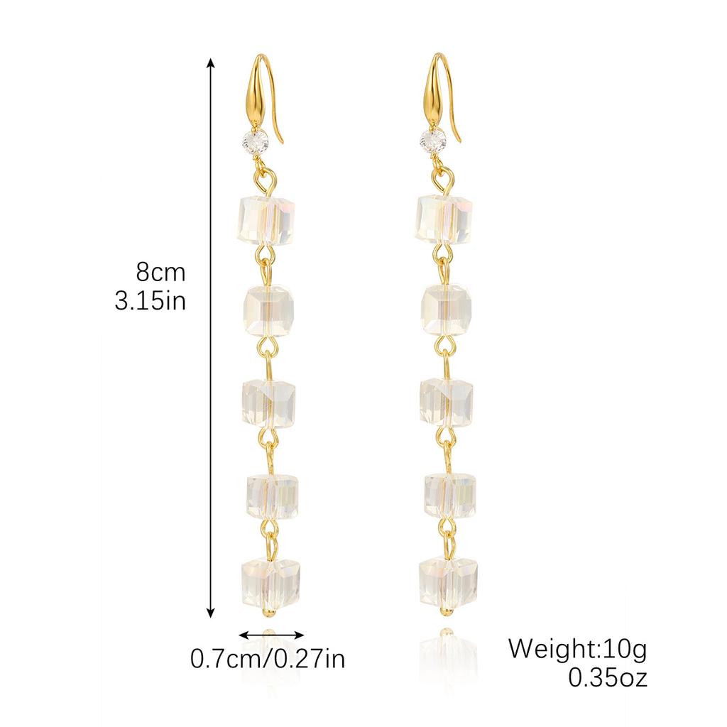 Long Exaggerated Grape Bunches Delicate Crystal Earrings Ins Light Luxury Temperament Zirconia Crystal Earrings High-grade Sense of Everyday Jewelry