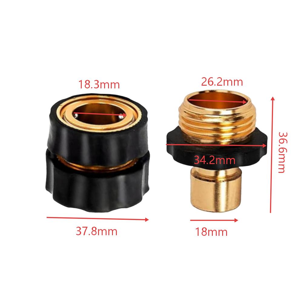 Brass Garden Hose Connectors 3/4 Inch Male Female Fittings With Washers For Watering Systems Sprinklers Drip Irrigation Kits