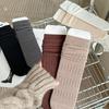 Socks Season Stacking Socks Solid Color Thickened Warm Wool Socks Sweat-Absorbing And Deodorant Double-Needle Boneless Medium Tube Socks Women