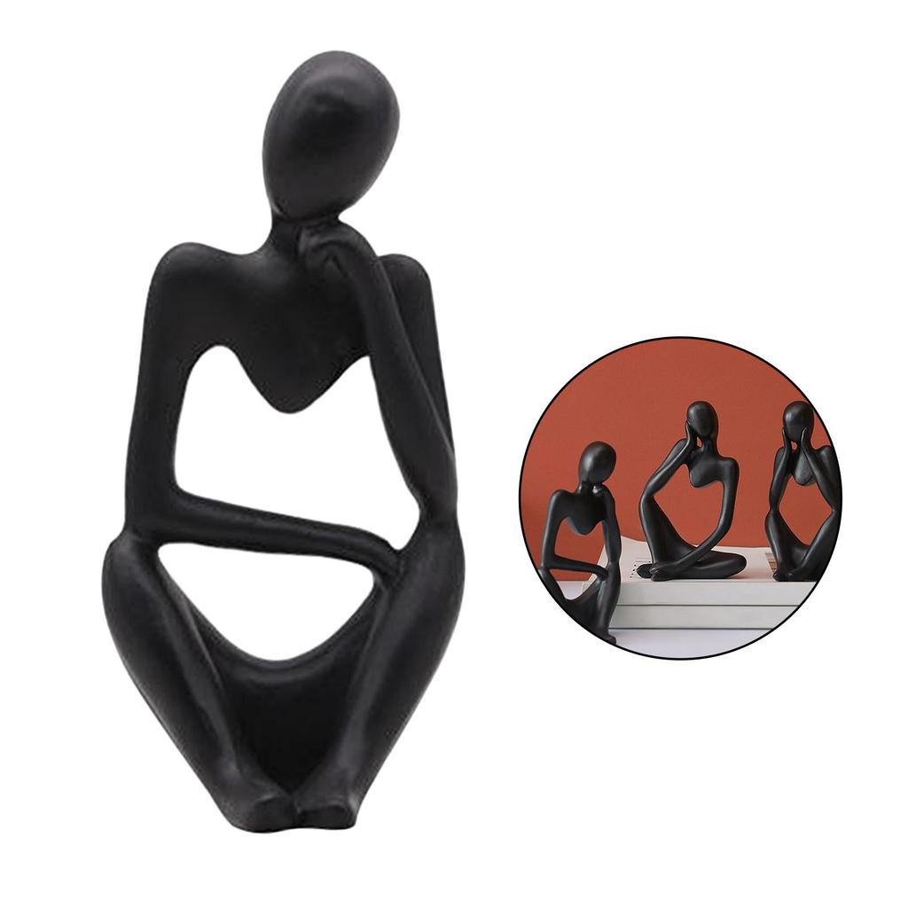 Modern Abstract Statues Sculpture Resin Artistic Thinker Figure Thinking Man Figurines Desktop Decorations Home Office Decor