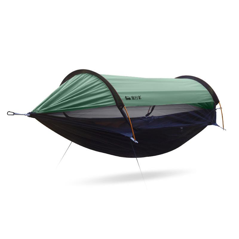 

2026 Traveler hammock Outdoor anti roll and anti mosquito hammock Double person sunshade camping hammock with mosquito net зелёный