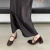 Pointed Toe Women Loafers Black Brown White Casual Mules Shoes Belt Buckle Shallow Slip On Low Flat Heeled Party Pumps Size 40