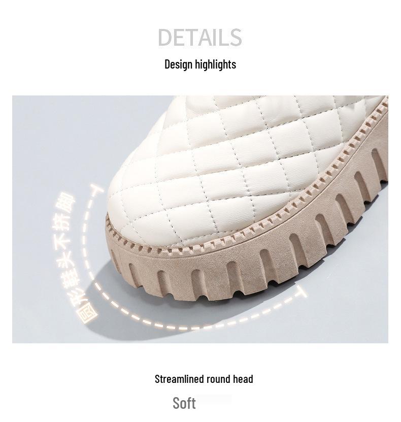 Women's Warm Fleece-Lined Snow Boots - Versatile Winter Cotton Fashion Short Boots