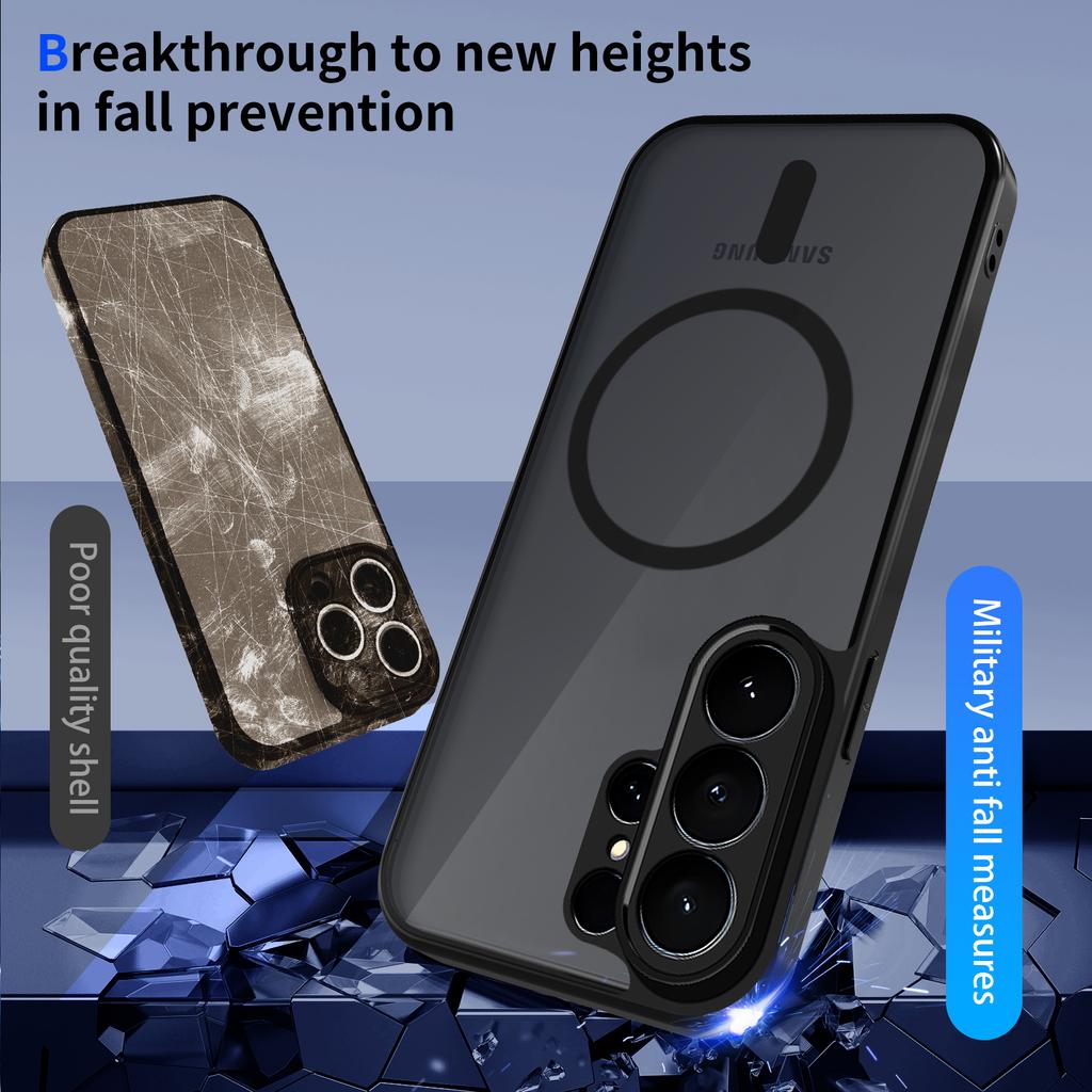 For Samsung Galaxy S26 Ultra Magnetic Case Skin Touch Matte PC + TPU Anti-Drop Phone Cover