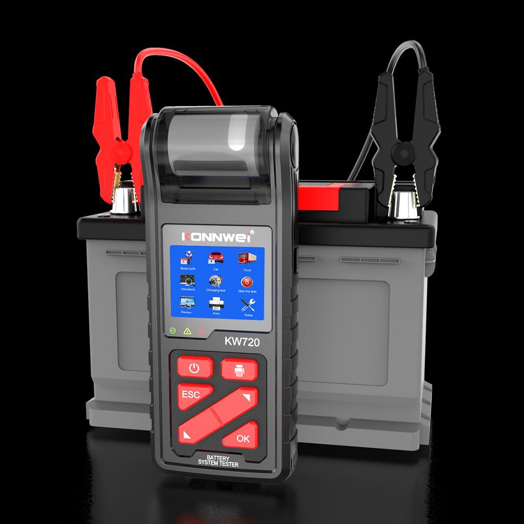 Battery tester with printer 6-24V Konnwei KW720
