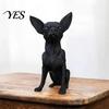 Black Dog Decor 3D Printed Chihuahua Figurine, Modern Statue, Plastic Stable Ornament Puppy Sculpture for Desk Decoration, Gift Pet Lovers Statue
