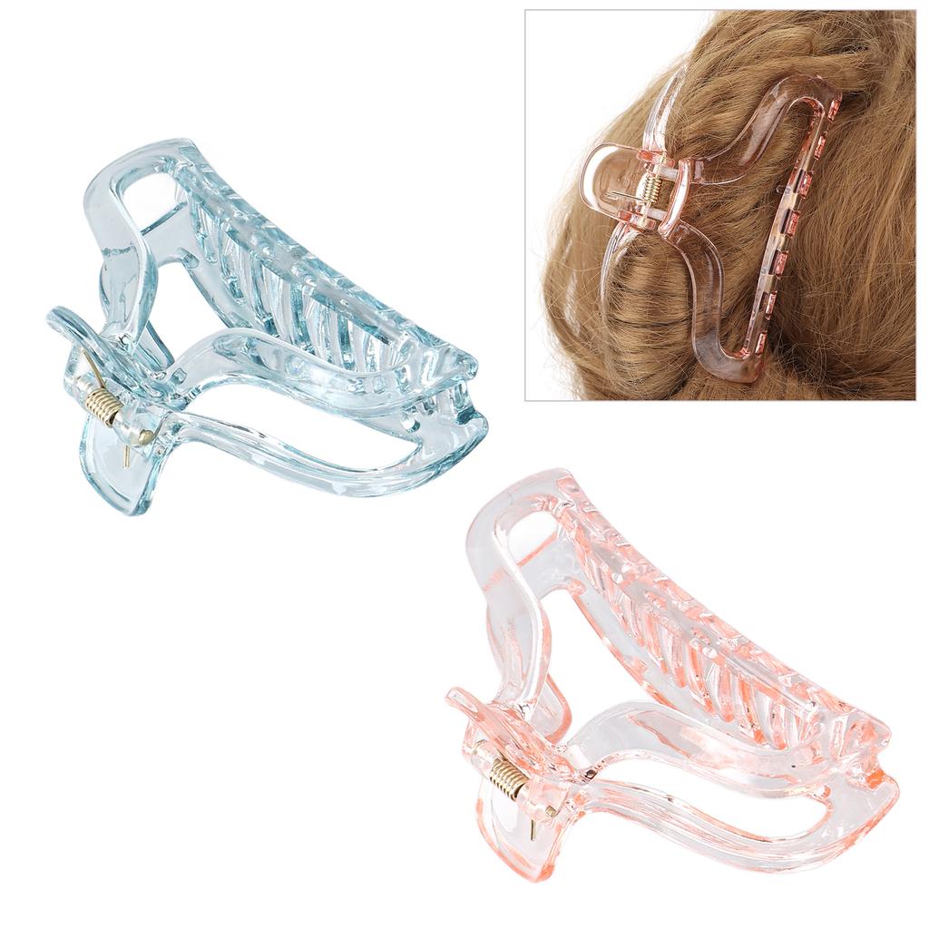2PCS Hair Claw Clip Plastic Resin Non Slip Jaw Hairpin Accessories for Bathing and Makeup