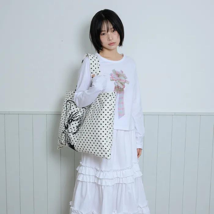 CAT GIRL DOT REVERSIBLE BAG