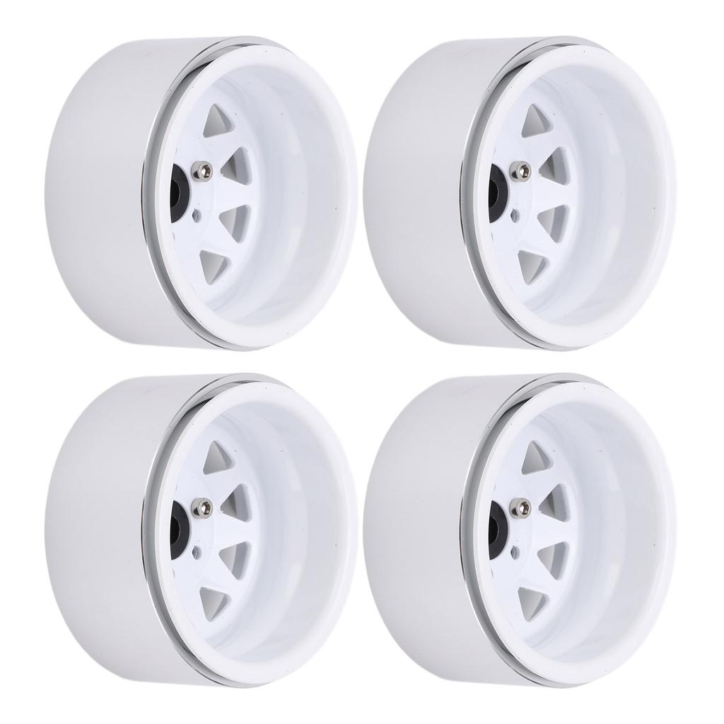 4pcs Metal 1.9 Inch Wheel Rims 10 Triangle Hole Hub for AXIAL SCX10 110 RC Climbing CarWhite