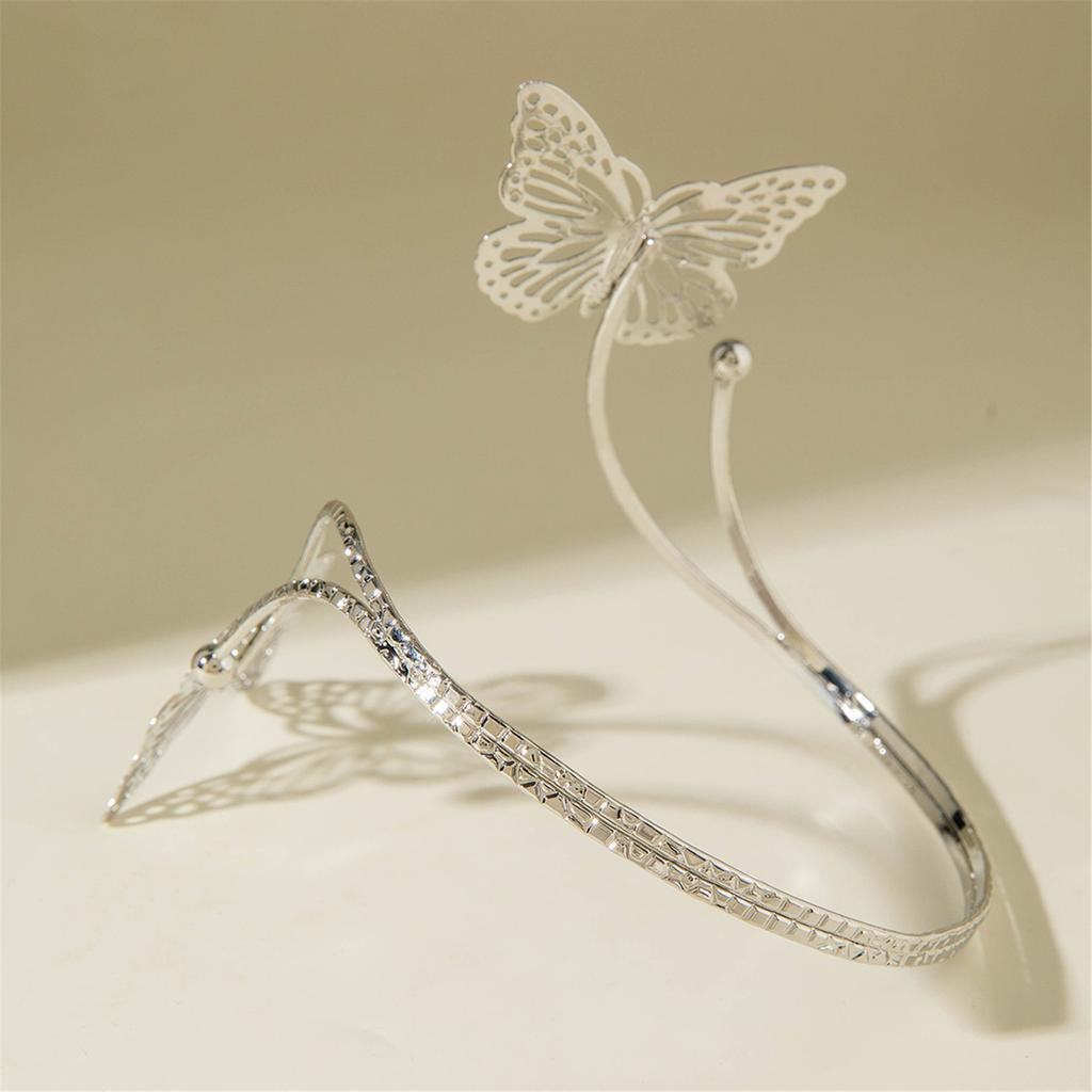 Punk Style Geometric Starfish Adjustable Opening Cuff Bracelet For Women Fashion Metal Arm Jewelry