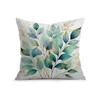 Turquoise Watercolor Leaves Cushions Pillowcase Printed Polyester 45X45Cm Throw Pillow Cover Decorative Sofa Cushion Pillowslip