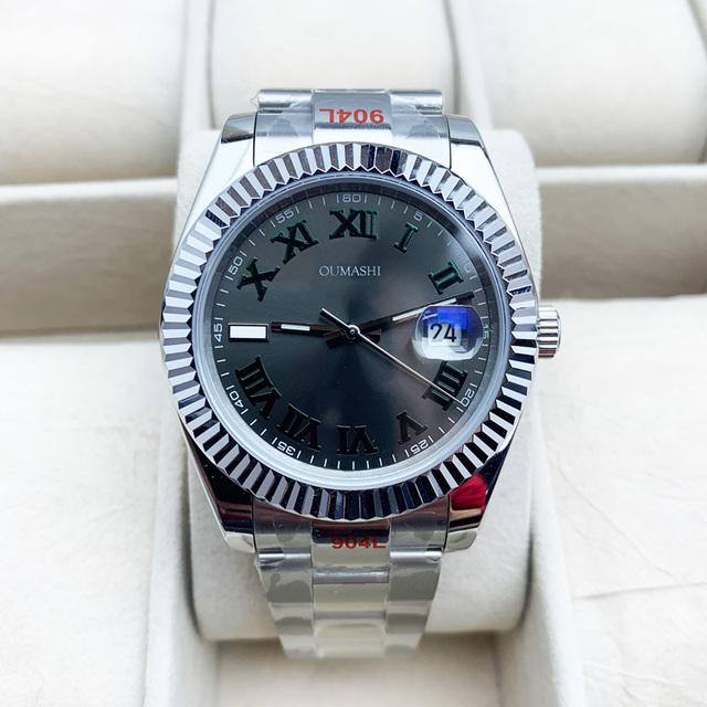 

Мужские механические часы 41 мм, водонепроницаемые, автоматические, Miyota 8215, светящийся, серый, зеленый