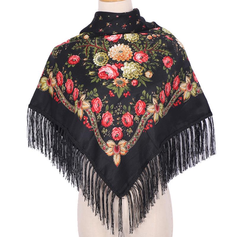 Foulard quadrato da donna 90x90 stile etnico - Fazzoletto da testa e scialle con stampa Xinjiang più venduto