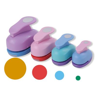 (Aupul) Craft Punch, Set of 4, Circle, School, Kindergarten, Nursery School, Children's, Handmade, DIY Supplies, Crafts, Hole Punch