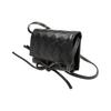 Nova Bolsa de Ombro Bottega Veneta Intreccio em Pele de Cordeiro Tecida, Bolsa Transversal Feminina Preta 630545VCPP38803