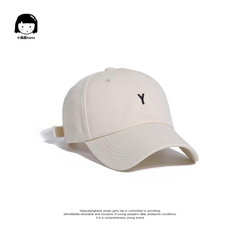 

Solid color alphabet baseball cap summer hat female cycling sunscreen sun hat big head circumference brim adjustable cap average size