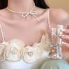 Shijia Pearl Bow Clavicle Necklace - Super Fairy Choker for Women, Spring/Summer 2025 Collection