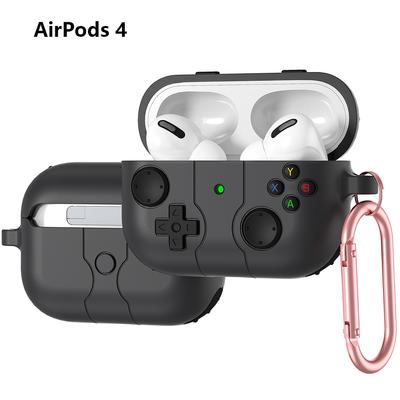 Custodia protettiva in silicone antiurto per cover AirPods 4 (Nero)