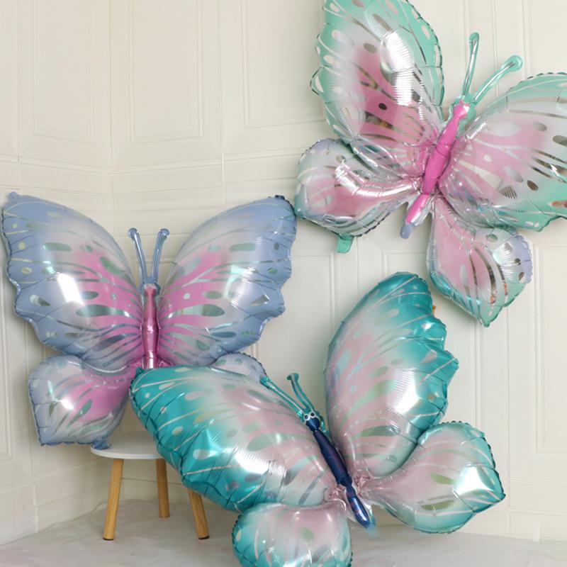 Butterfly Aluminum Film Balloon Birthday Party Decoration Arrangement Empty Helium Balloon Outdoor Photo Props