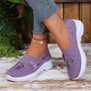 Women Floral Butterfly Embroidery Knitted Slip On Walking Shoes Breathable Mesh Eva Sole Non Slip Comfort Mom Casual Sneakers