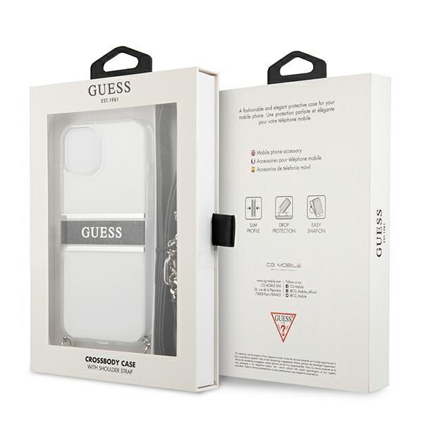 Guess Guhcp13Skc4Gbsi Iphone 13 Mini5,4 Transparent Hardcase 4G Grey Strap Silver Chain