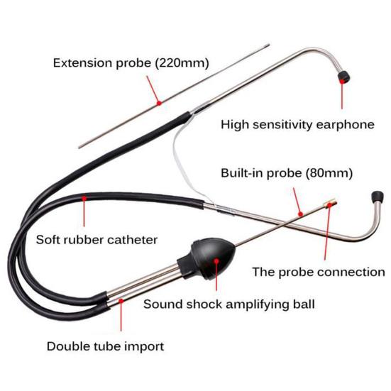 Car Stethoscope Clear Sound Shock-proof High Sensitivity Car Engine Stethoscope Auto Accessories
