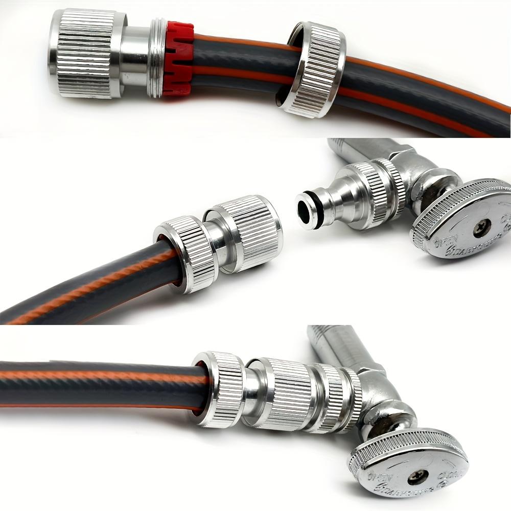 2Sets Garden Hose Aluminum Connector 1/2" Water Connector +1/2" To 3/4" Silvery Pacifier Connector Double-Mouth Internal Thread
