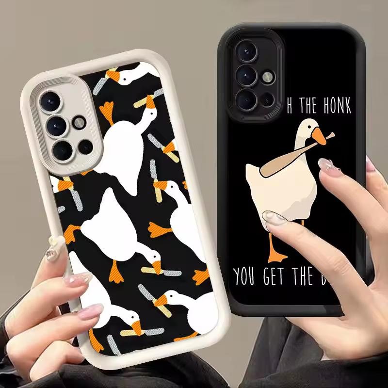 Cartoon Duck Goose Game For Samsung Galaxy Case S24 S23 S22 S21 Ultra Plus Fe A55 A54 A53 A52 A35 A25 A15 5G Phone Y2k Cover