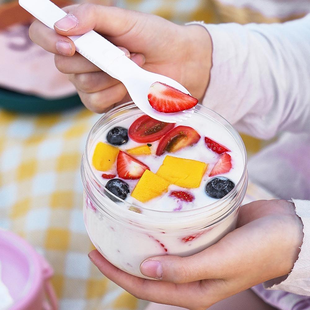 

Food Grade Salad Cup With Spoon Breakfast Mug BPA Free Sealed Cup Breakfast белый