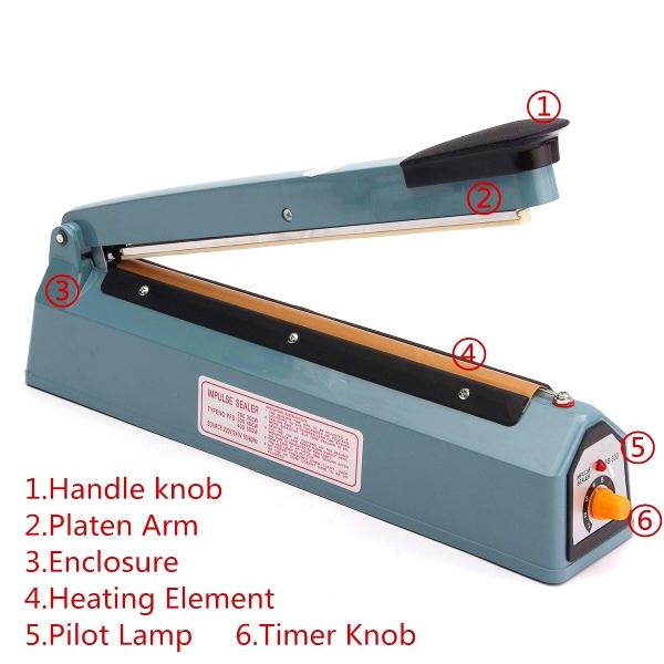 Hand Pressure Sealer Machine 400W Impulse Sealer Poly Bag Plastic Closer Sealing Wrap for Home Kitchen Dropshipping 220V