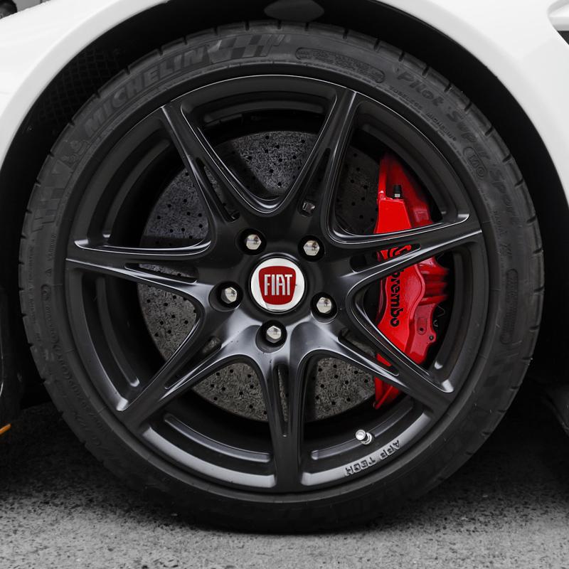 4 Stück Auto-Radaufkleber 56mm Auto-Mittelnabenkappe Aufkleber für FIAT Abarth 500 Tipo FR Panda Argo Freemont Viaggio Bravo Punto Doblo