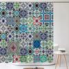 Sztuka łazienkowa Styl boho Zasłona prysznicowa Średniowieczna minimalistyczna sztuka Boho Poliester Zasłona do łazienki 180X180cm Z 12 haczykami