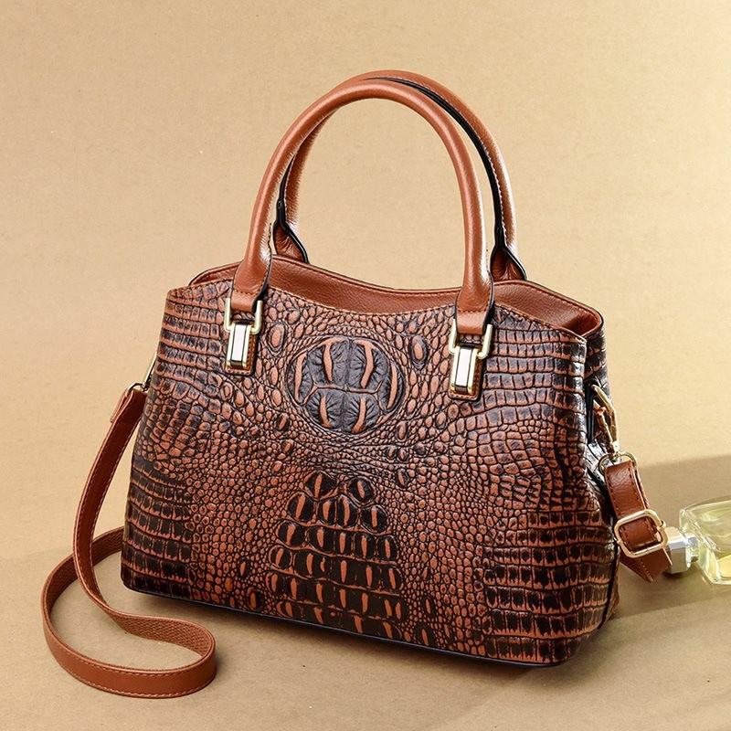 

Chic Pu Leather Crocodile Print Women s Handbag 2024 Fashionable Crossbody Bag With Ample Storage жёлтый