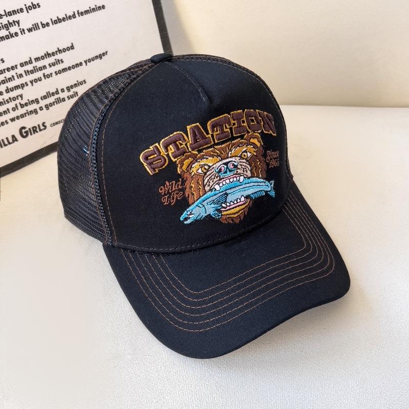 American Retro Baseball Cap Mesh Breathable UPF50+ Unisex Hip Hop Streetwear Adjustable Vintage Sun Hat