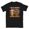 Chill & Drink Beer Cute Cat Funny Animal Kitty Cats T-Shirt