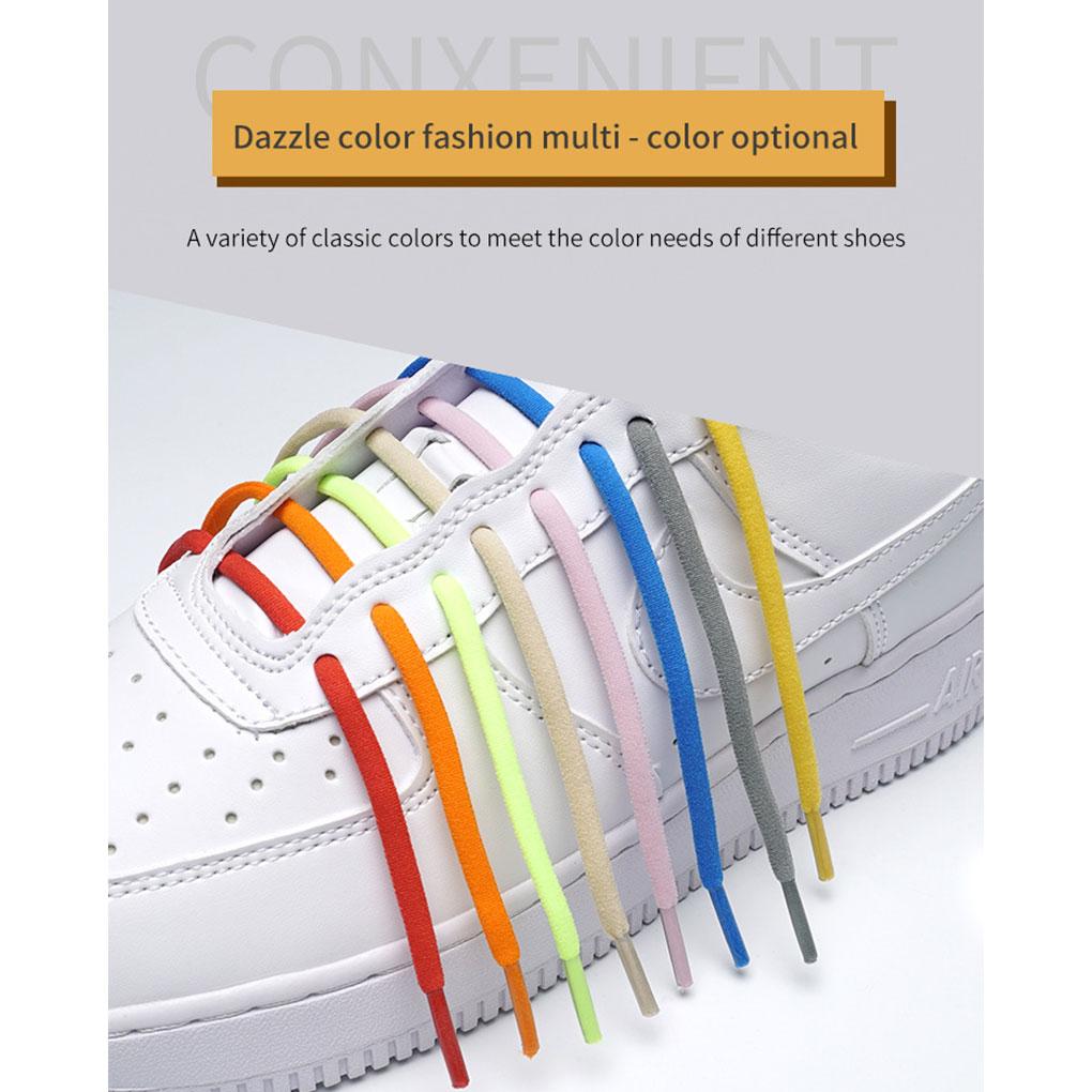 2 Pieces Children Sneakers Shoelace Solid Color Shoe Lace Reusable Washable Elastic Shoes String Footwear Accessories