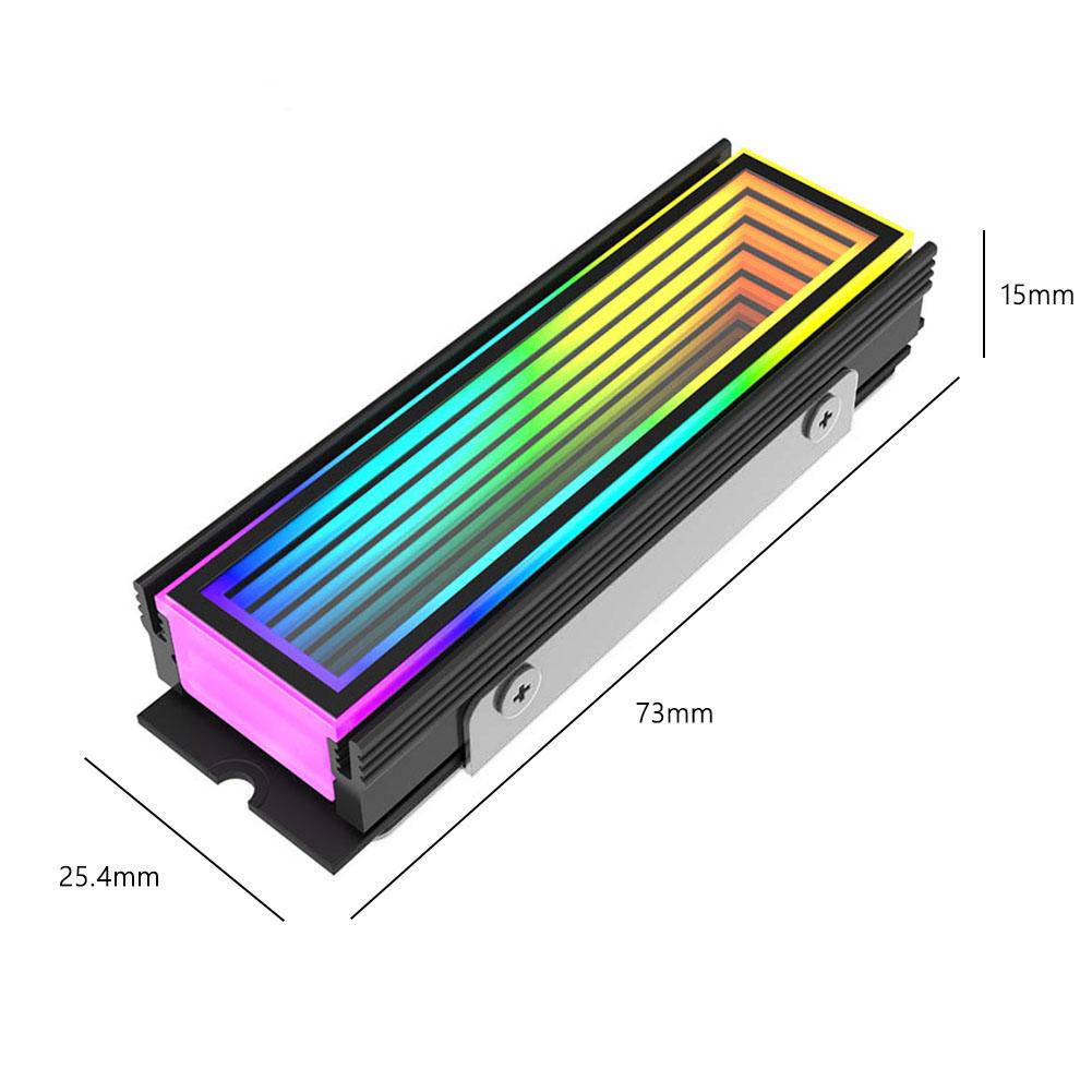 M.2 Nvme SSD Radiator Heat Sink 5V 3PIN ARGB Heat Cooler Radiator AURA Sync Aluminum Alloy Heat-resistance for M.2 2280