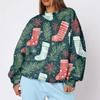 Damen Trendy Weihnachtsdruck Rundhals-Sweatshirt Leichtes Lässiges Pullover-Oberteil