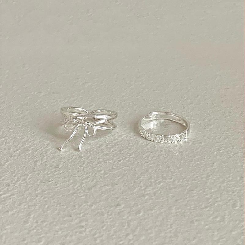 Trendy Open Adjustable Bow Knot Geometric Ring for Women