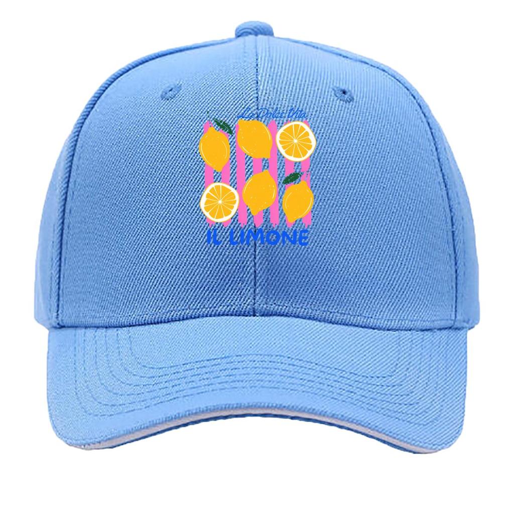 La Dolce Vita Il Limone Lemon Slice Art Sandwich Baseball Cap Unisex Women Sun Cap Outdoor Workouts Hat
