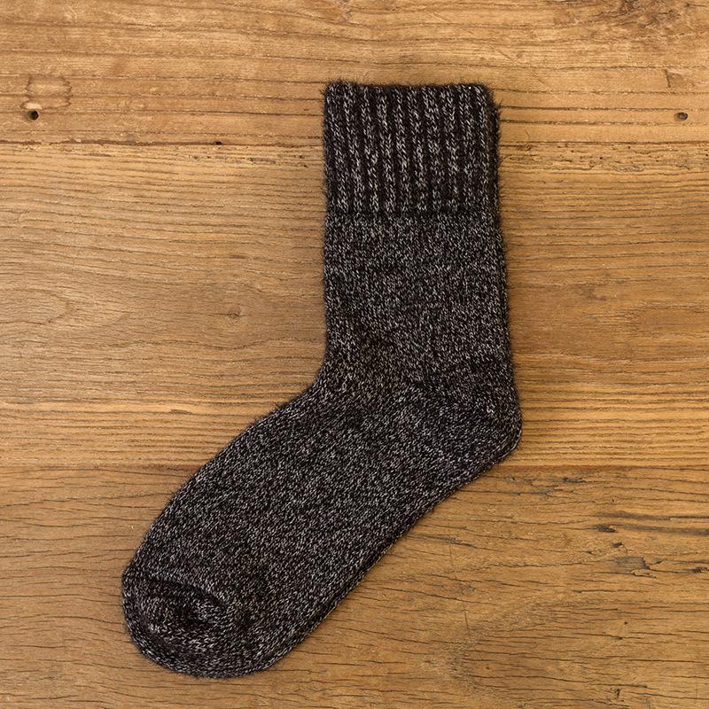 5 Pairs of Winter Female Solid Color Imitation Mink Wool and Thick Warm Rabbit Wool Tube Socks